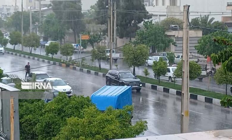 بارش باران بهاری، شیراز و مناطق دیگری از فارس را نوازش داد + فیلم
