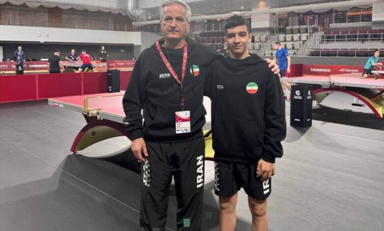 برد پینگ‌پنگ‌باز ۱۵ ساله ایرانی مقابل حریف چینی‌الاصل در قهرمانی جهان