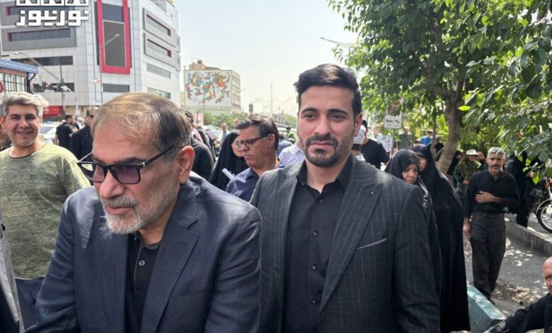 حضور دریابان علی شمخانی در مراسم بدرقه پیکر‌های شهدای اقتدار