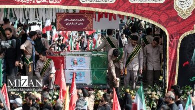 حضور شخصیت‌های لشکری و کشوری در مراسم تشییع شهدای اقتدار