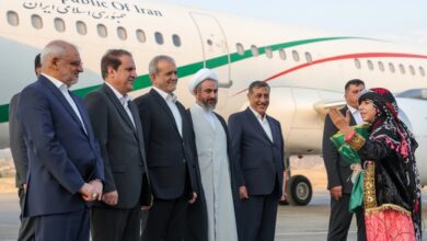 پزشکیان وارد استان ایلام شد 