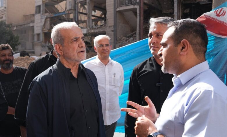 بازدید رئیس جمهور از برخی مناطق آسیب‌دیده از تهاجم رژیم صهیونیستی