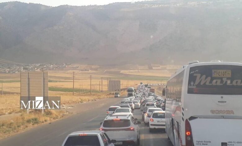 ترافیک سنگین وسایل نقلیه در برخی از محور‌های اربعینی کشور