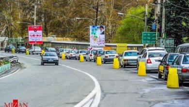 ترافیک سنگین وسایل نقلیه در مسیر جنوب به شمال محور چالوس