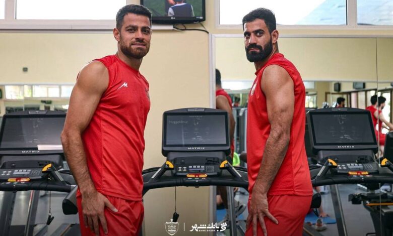 تمرین بدنسازی پرسپولیس در دو گروه