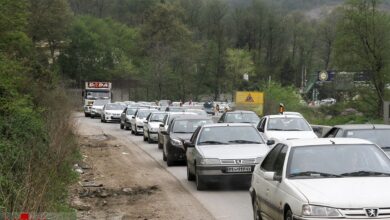 ترافیک سنگین در آزادراه قزوین - کرج - تهران