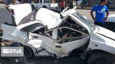 ۲ کشته در تصادف زنجیره‌ای ۱۳ خودرو در جاده شوش – اهواز