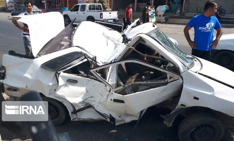 ۲ کشته در تصادف زنجیره‌ای ۱۳ خودرو در جاده شوش – اهواز