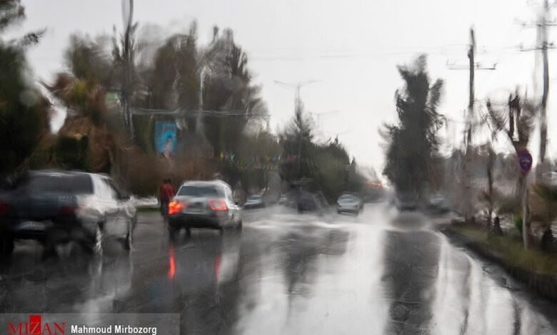 بارش باران در تهران و استان‌های نیمه شمالی کشور